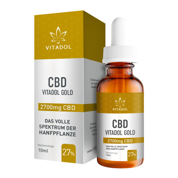 CBD 27% Bio Hanfextrakt Öl Vitadol gold